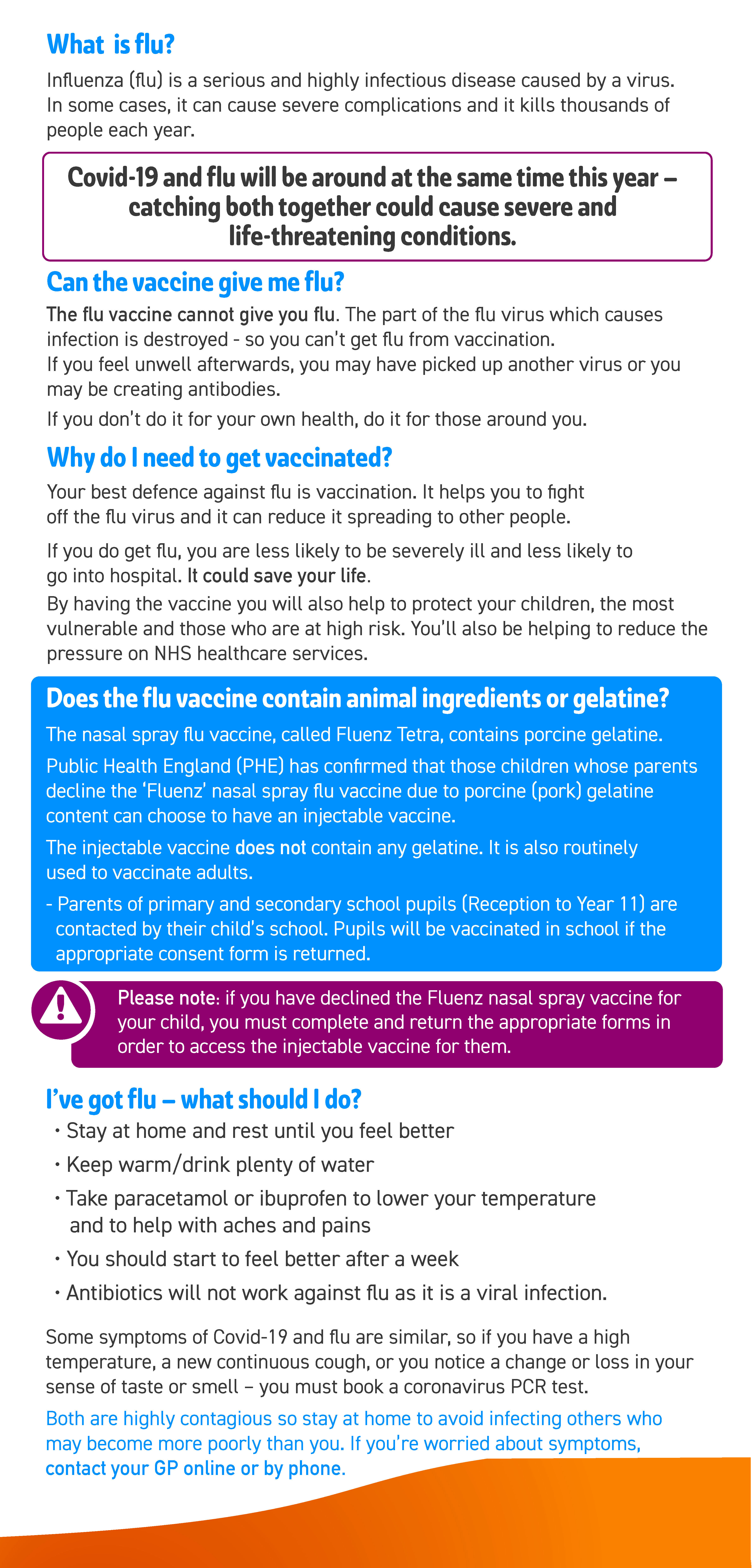 Flu leaflet